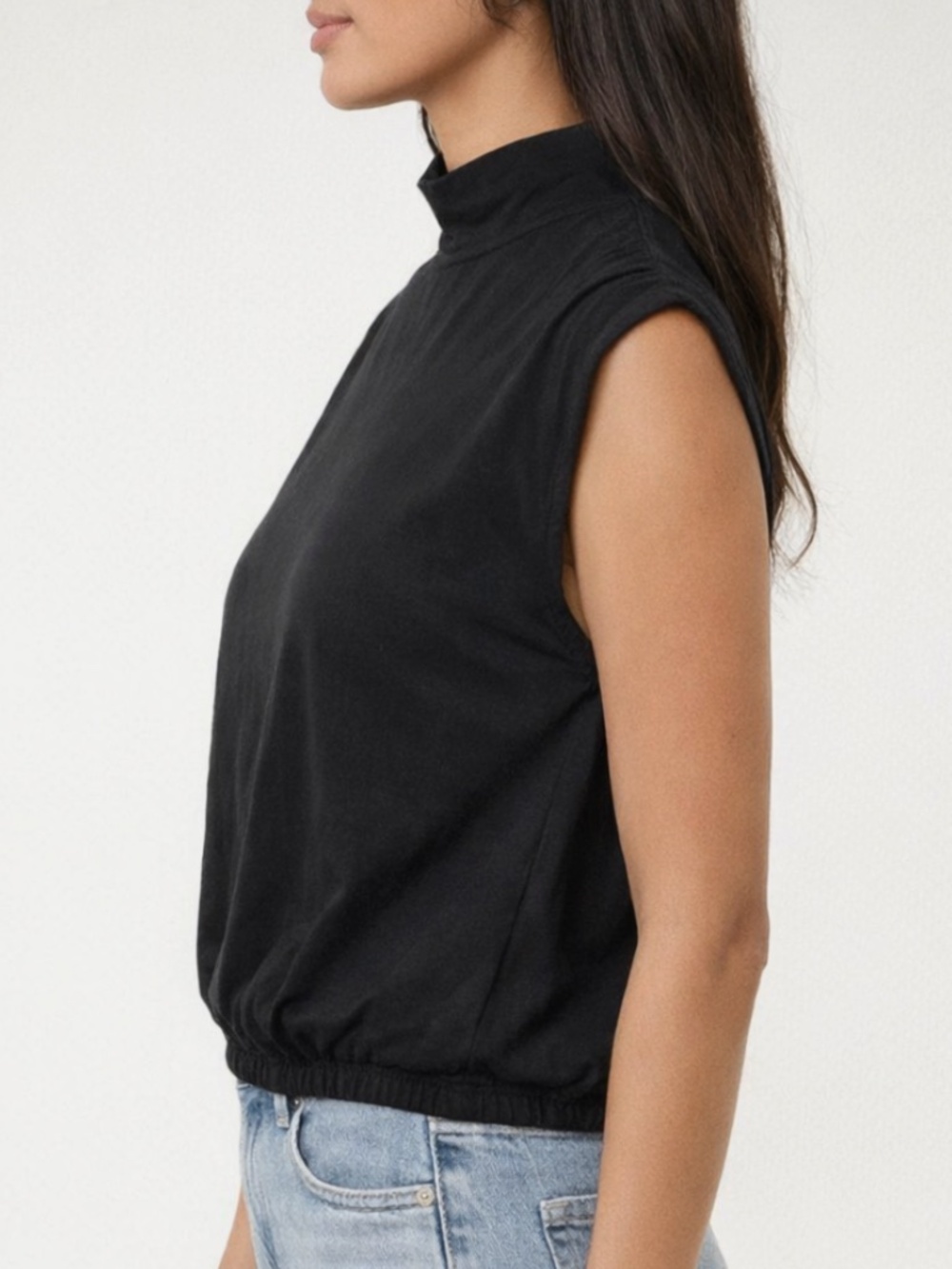 Bar Iii Trendy Plus Size Short-Sleeve Blouson Tee Deep Black Size 2X NWT
